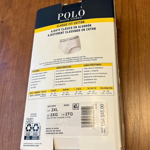NIB Polo 4 pack of Briefs in XXL - Picture 3 of 4